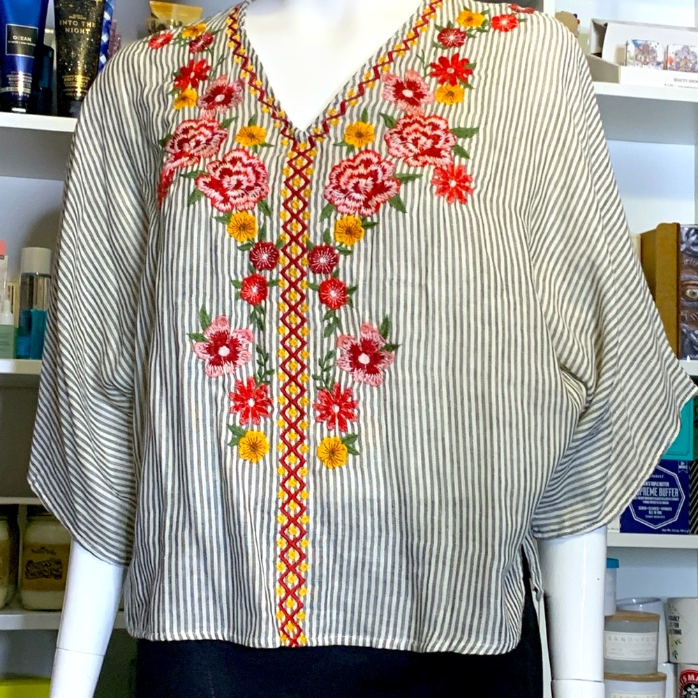 Savanna Jane Dolman Sleeve Embroidered Top